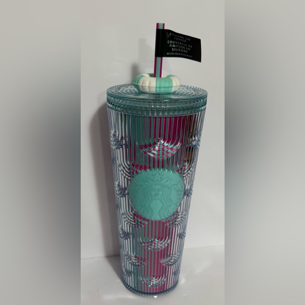 Starbucks Limited Edition Teal Tumbler with Pool/Ocean Float Tube & Lid
